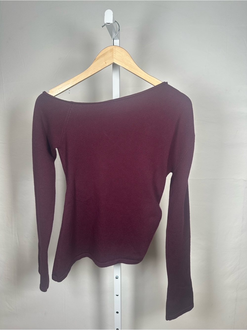 MESHKI Melle Off Shoulder Knit Top Burgundy Maroon Size Medium